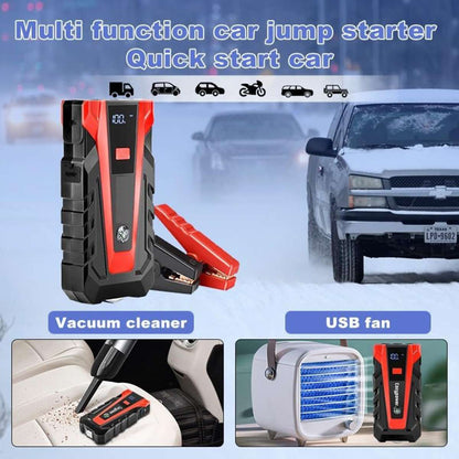 Arrancador de Batería Almalux® 12V 14000 mAh con Pinzas Inteligentes, Power Bank USB, Linterna LED SOS y Estuche