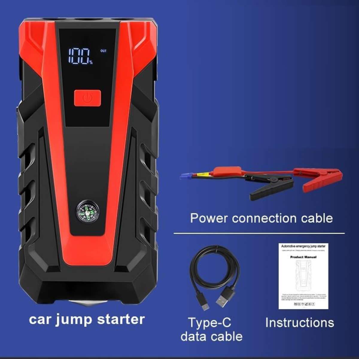 Arrancador de Batería Almalux® 12V 14000 mAh con Pinzas Inteligentes, Power Bank USB, Linterna LED SOS y Estuche