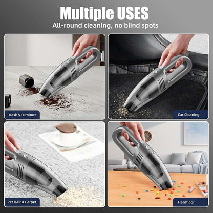 Aspiradora de Mano Inalámbrica Almalux® 120W con Succión 9500Pa, Filtro HEPA Lavable, Carga USB y 5 Accesorios