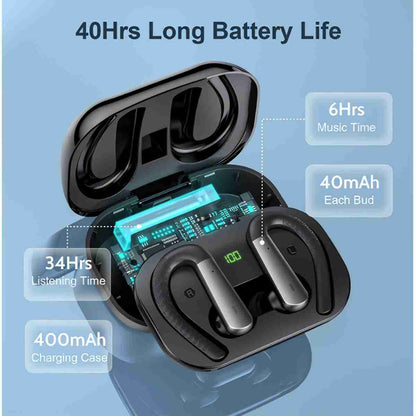 Auriculares Deportivos Bluetooth Almalux® TWS-X13 con Micrófono y Pantalla LED