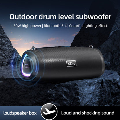 Altavoz Bluetooth portátil Almalux BASS-13 de 30W con subwoofer y luces LED RGB