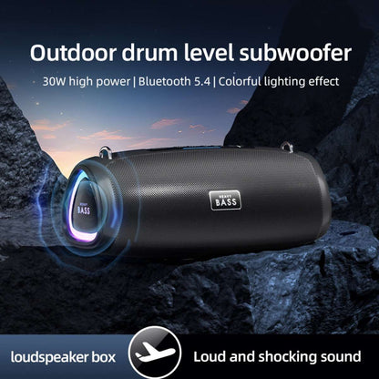 Altavoz Bluetooth portátil Almalux® BASS-13 de 30W con subwoofer y luces LED RGB