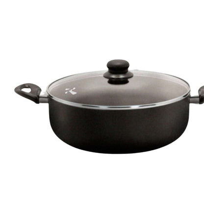Batería de Cocina Almalux® – 3 Ollas con Tapa + 2 Sartenes Antiadherentes | Compatible con gas, vitrocerámica, eléctrica e inducción | Alta Resistencia