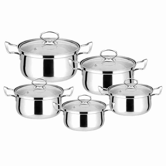 Batería de cocina Almalux® de 10 piezas en Acero Inoxidable para todo tipo de cocinas