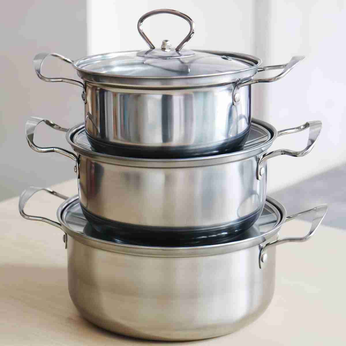 Batería de cocina Almalux® de 10 piezas en Acero Inoxidable para todo tipo de cocinas