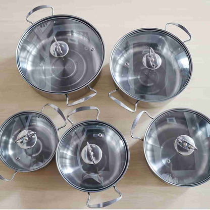 Batería de cocina Almalux® de 10 piezas en Acero Inoxidable para todo tipo de cocinas