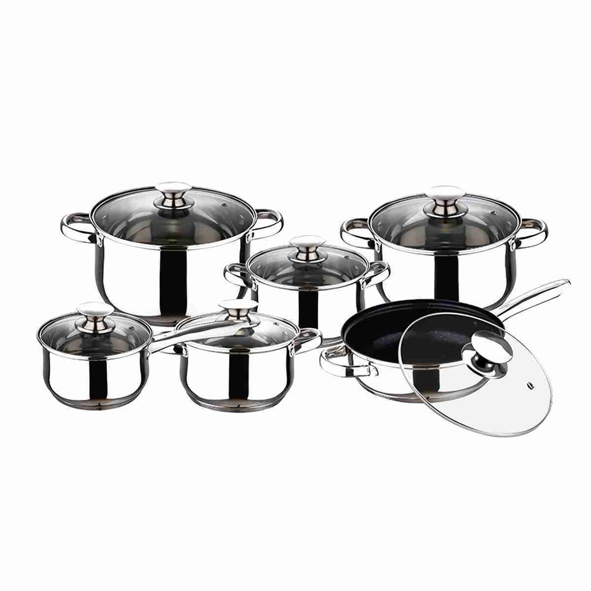 Bateria De Cocina -  Juego De Ollas de 12 piezas Piezas Almalux® Induccion Gas Vitro