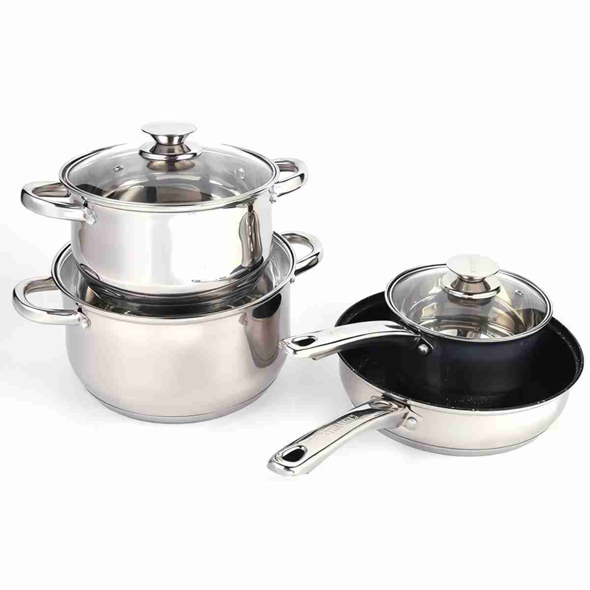 Bateria De Cocina -  Juego De Ollas de 12 piezas Piezas Almalux® Induccion Gas Vitro