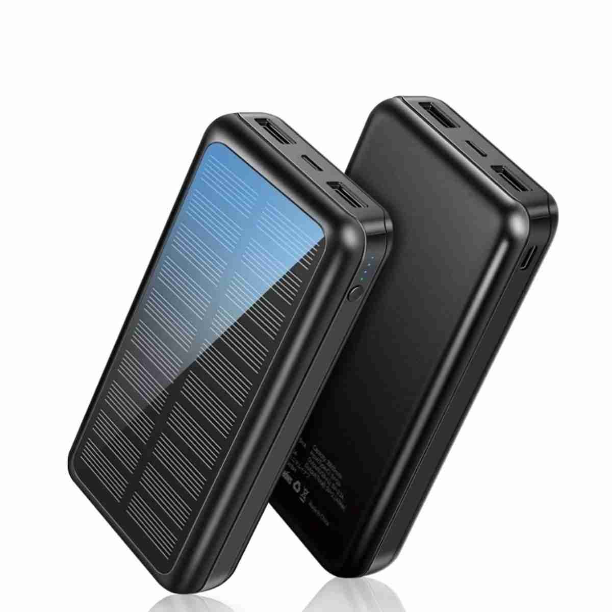 PowerBank 30.000mAh Solar Almalux® -  Batería, Cargador Portátil Con Entradas Tipo C Y MicroUSB