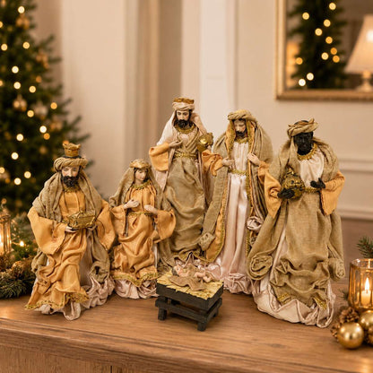 Belén Navideño Decorativo con Figuras de Nacimiento y Reyes Magos – Figura Máxima 30 cm
