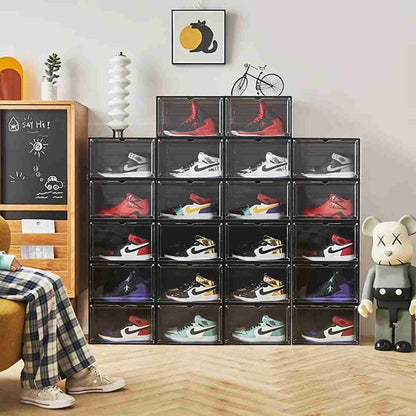 Zapatero organizador pongotodo Almalux® traslucido apilable pack de 4 unidades