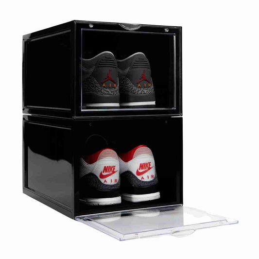 Zapatero organizador pongotodo Almalux® Negro apilable pack de 4 unidades
