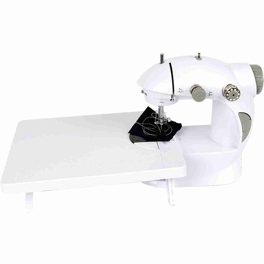 Mini máquina de coser portátil de pedal con mesa de extensión