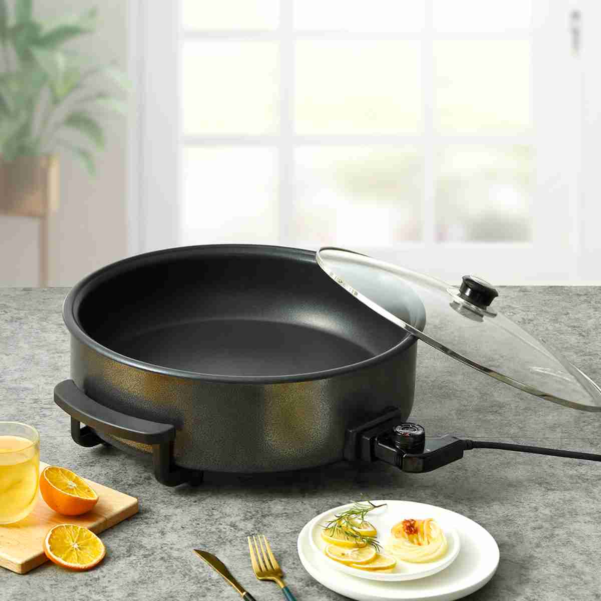 Pizza Pan Cazuela eléctrica de 36cm y altura de 9cm
