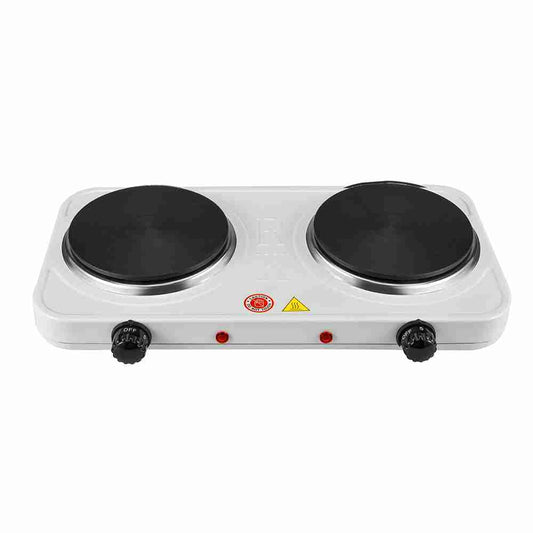 Cocina Eléctrica Portátil Placa Doble 1000W x 2 con Regulador de Temperatura