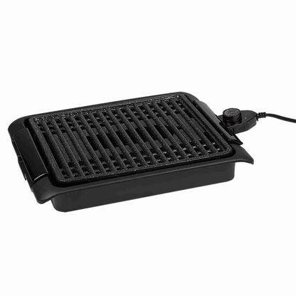 Grill eléctrico sin humos de 1250W con parrilla de aluminio antiadherente
