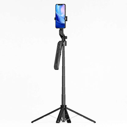 Trípode Palo Selfie Almalux® con Seguimiento Facial IA 360° - Cuadrípode Extensible de 1,8m con Control Remoto Inalámbrico, 4 Patas Metálicas Estables y Soporte Giratorio para Móvil y Cámara