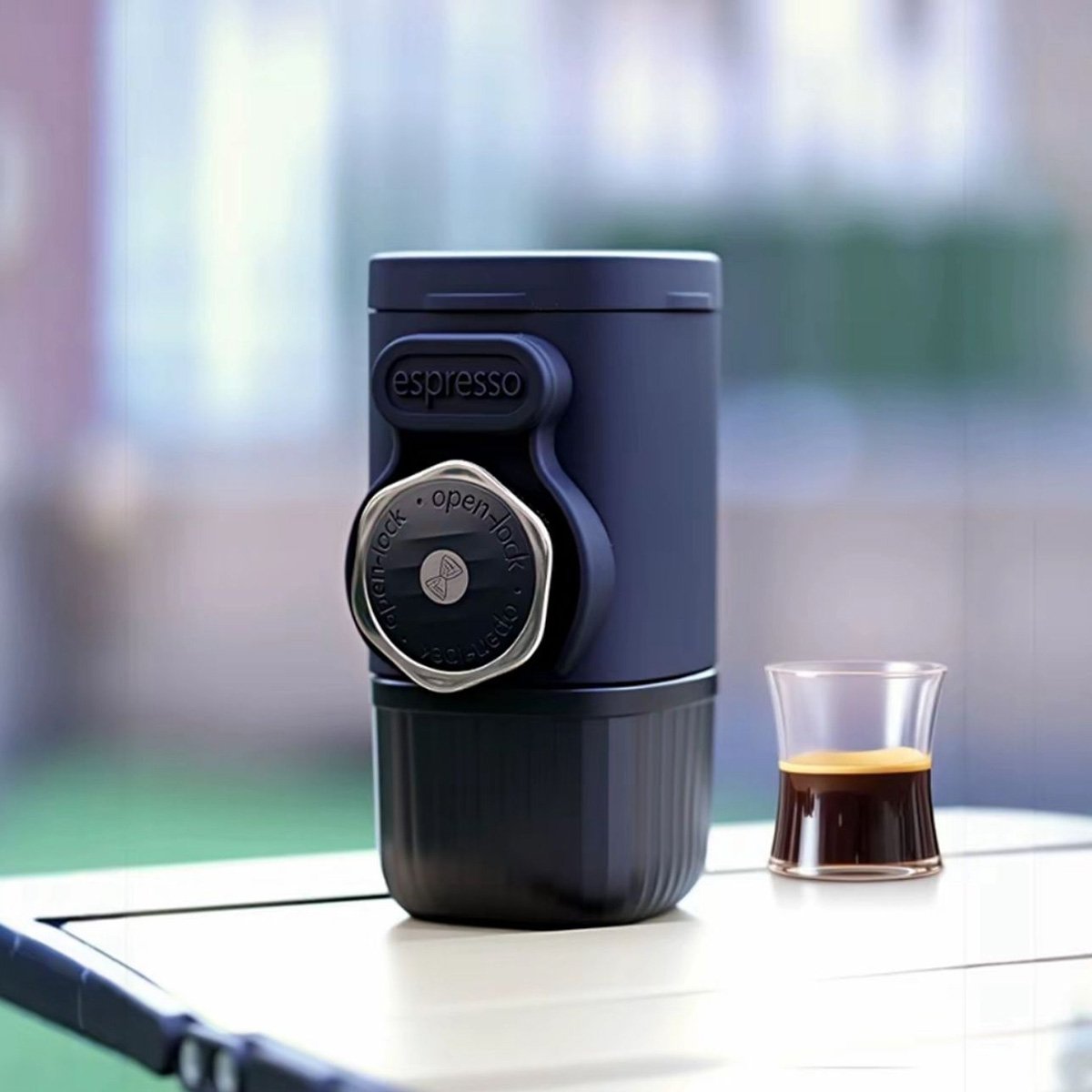 Cafetera Espresso Portátil Manual Almalux® – Compatible con Cápsulas y Café Molido, Presión de 18 Bares, Sin Batería, Ultra Compacta