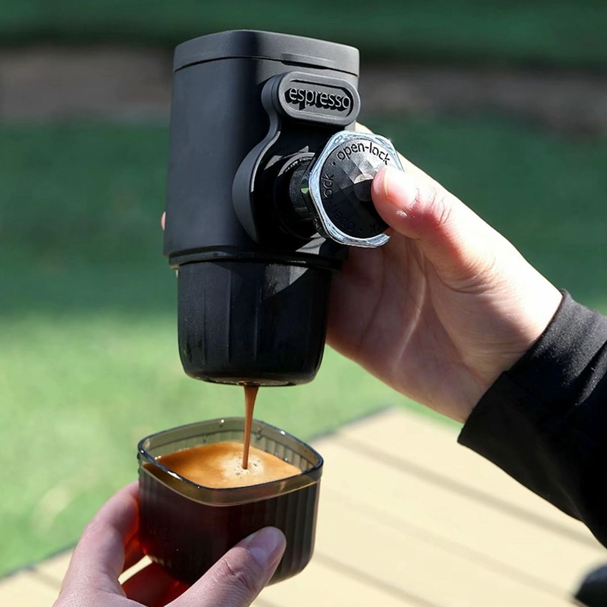 Cafetera Espresso Portátil Manual Almalux® – Compatible con Cápsulas y Café Molido, Presión de 18 Bares, Sin Batería, Ultra Compacta