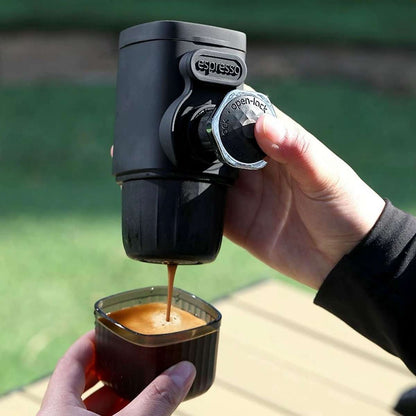 Cafetera Espresso Portátil Manual Almalux® – Compatible con Cápsulas y Café Molido, Presión de 18 Bares, Sin Batería, Ultra Compacta