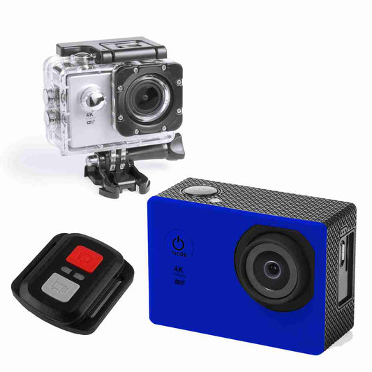 Videocámara Deportiva Almalux® Pro 4K con Mando: Captura cada momento en alta definición - Azul