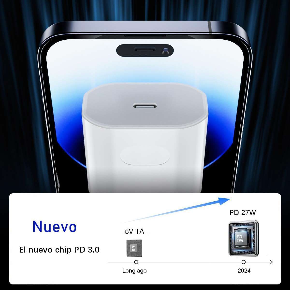Cargador Carga rápida Almalux® con cable USB Tipo C trenzado compatible iPhone 15/16