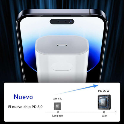 Cargador Carga rápida Almalux® con cable USB Tipo C trenzado compatible iPhone 15/16