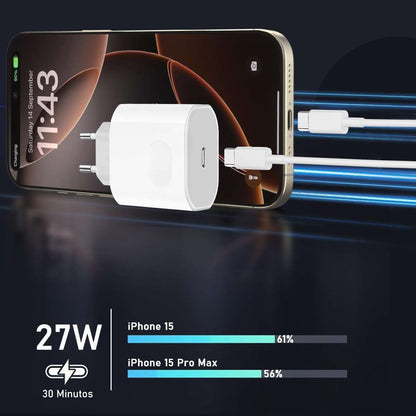 Cargador Carga rápida Almalux® con cable USB Tipo C trenzado compatible iPhone 15/16