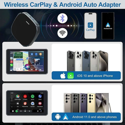 Adaptador inalámbrico Almalux® Mini CarPlay Box 2025 – CarPlay y Android Auto sin cables | Streaming con Netflix y YouTube | Plug & Play