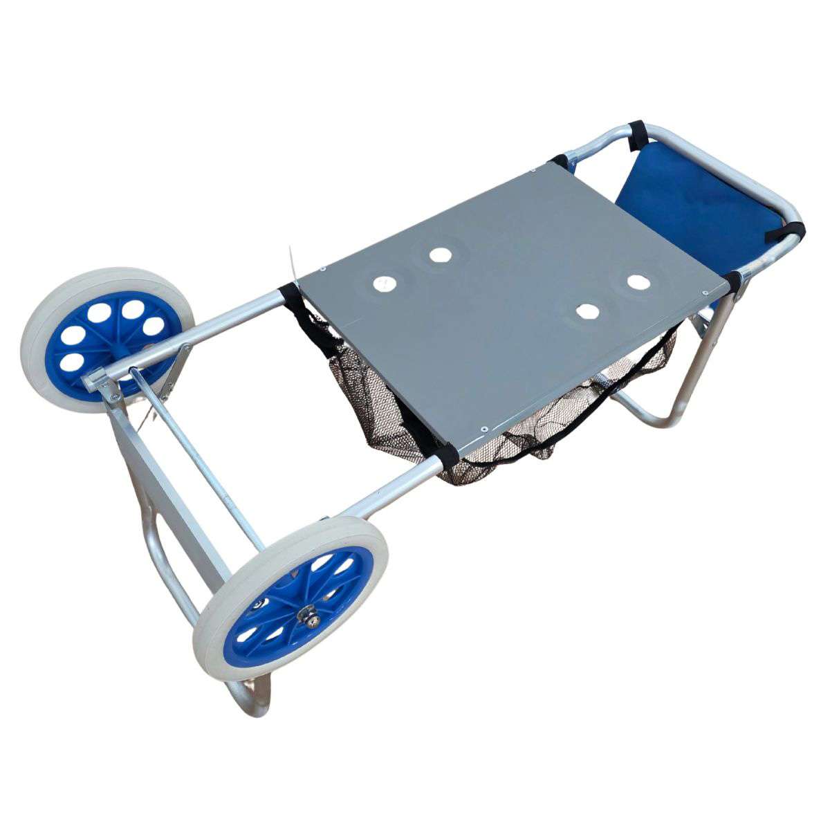 Carrito de transporte con ruedas Almalux® convertible en mesa para playa, camping, piscina, etc