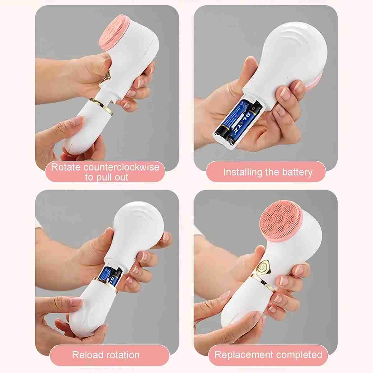 Cepillo de limpieza facial giratorio Almalux® con tres cabezales intercambiables -  Tu Secreto para una Piel Radiante