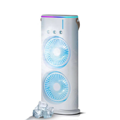 Ventilador Torre Almalux® Aqua con Nebulización – Aire Acondicionado Portátil, Enfriador Evaporativo Recargable por USB