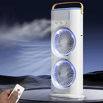 Ventilador Torre Almalux® Aqua con Nebulización – Aire Acondicionado Portátil, Enfriador Evaporativo Recargable por USB