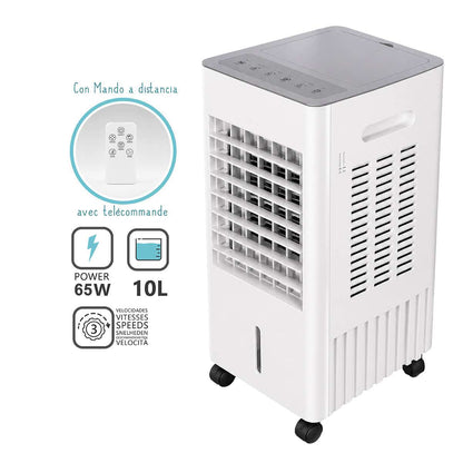 Aire Climatizado Portátil Almalux® con Mando 65W, Depósito 10L y 3 Velocidades