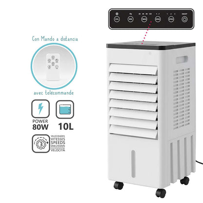 Aire Climatizado Portátil Almalux® con Mando 80W, Depósito 10L y 3 Velocidades