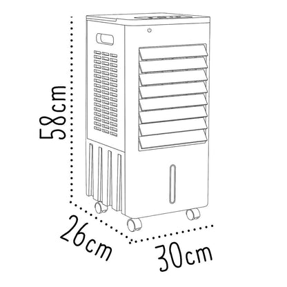 Aire Climatizado Portátil Almalux® con Mando 80W, Depósito 10L y 3 Velocidades