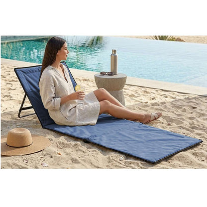Colchoneta Abatible Almalux® Azul 158 x 51 cm Plegable con Respaldo para Playa y Piscina