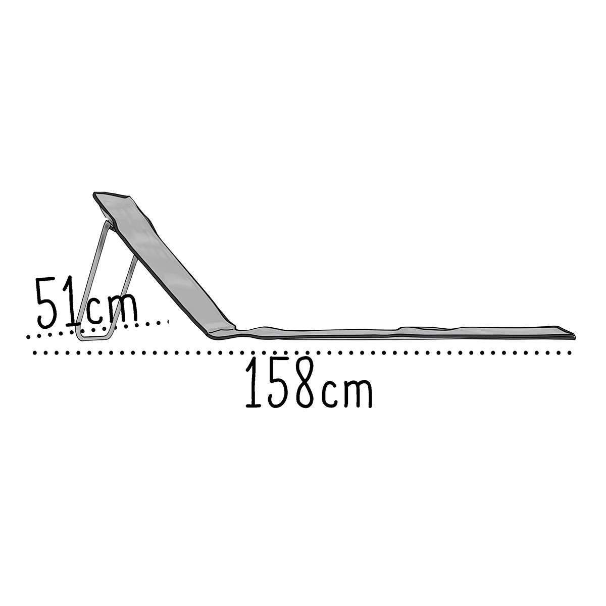 Colchoneta Abatible Almalux® Azul 158 x 51 cm Plegable con Respaldo para Playa y Piscina
