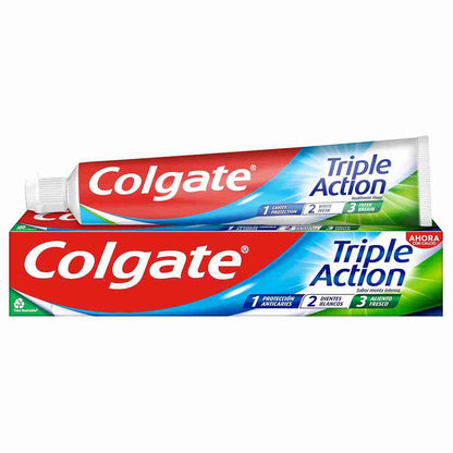 Colgate Triple Acción Pasta de Dientes -  75ml -  Dentífrico con Flúor -  Pasta de Dientes Anticaries -  Ayuda a Mantener los Dientes Blancos -  Refresca el Aliento -  para Toda la Familia