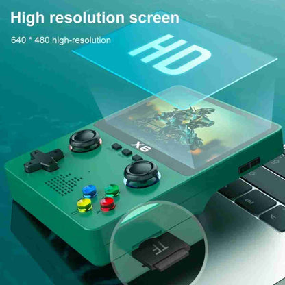 Consola Portátil Almalux® X6 de 32 bits -  Con más de 10000 Juegos -  Soporte para 11 Simuladores -  Extensión de Tarjeta MicroSD -  3.5 pulgadas - Negra
