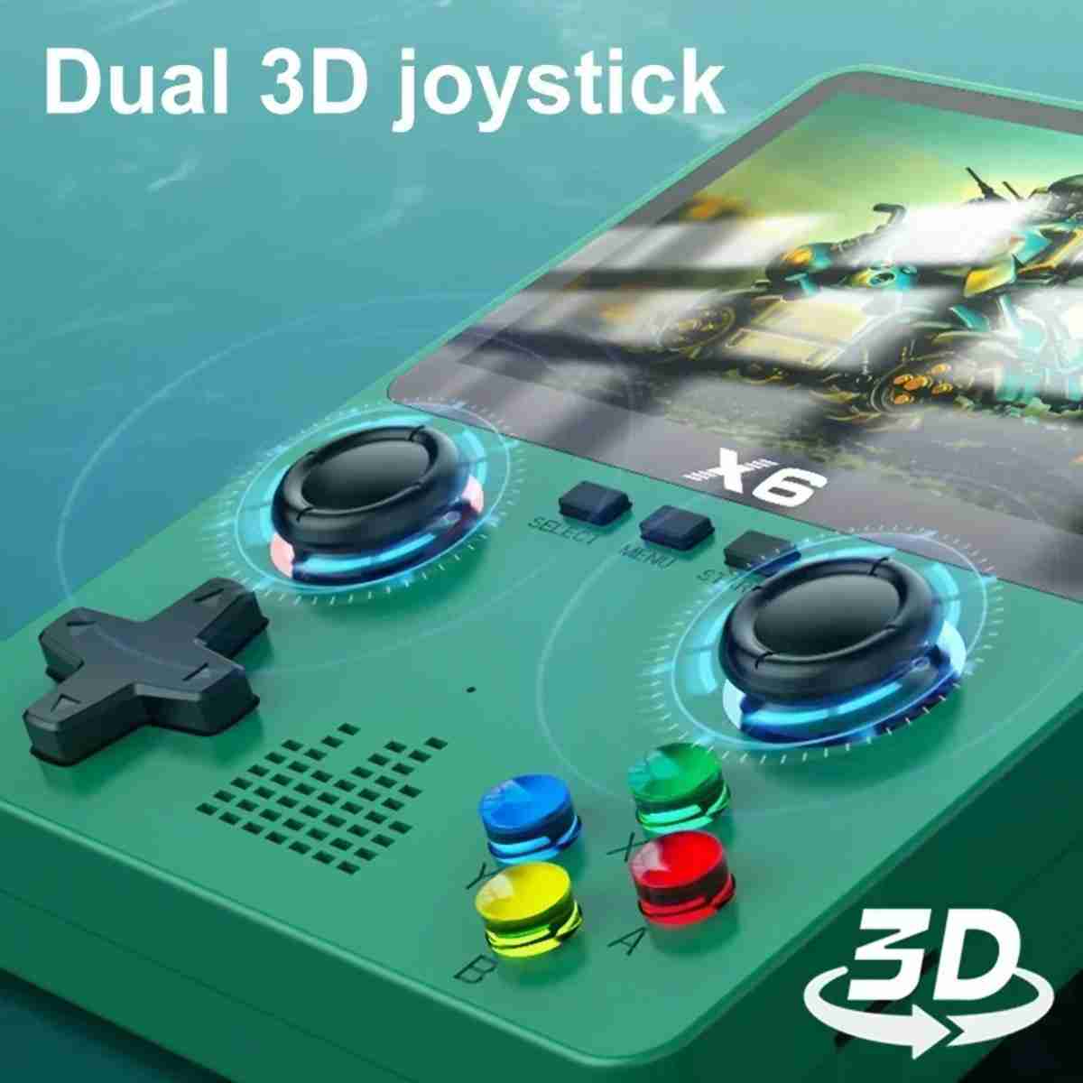 Consola Portátil Almalux® X6 de 32 bits -  Con más de 10000 Juegos -  Soporte para 11 Simuladores -  Extensión de Tarjeta MicroSD -  3.5 pulgadas - Negra