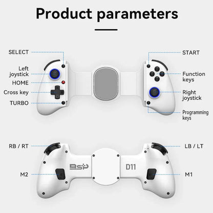 Controlador de juegos Almalux® inalámbrico Extensible D11 para SWITCH/Android/Apple IOS, Tablet, PS3/PS4/XBOX, Gamepad de Streaming