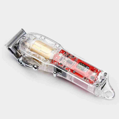 Máquina corta pelo Almalux® eléctrica recargable -  máquina de corte de cabello con cubierta transparente -  recortadora de pelo y barba -  afeitadora USB