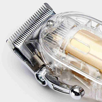 Máquina corta pelo Almalux® eléctrica recargable -  máquina de corte de cabello con cubierta transparente -  recortadora de pelo y barba -  afeitadora USB