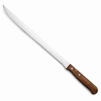 Cuchillo Jamonero Almalux® con Hoja de 250 mm en Acero Inoxidable -  Cuchillo afilado cortar jamón y carne -  óptimo un corte preciso jamón -  Mango madera comprimida