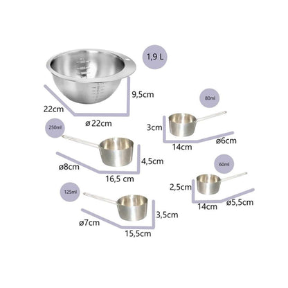 Cuenco de Acero Inoxidable Almalux® con Medidores