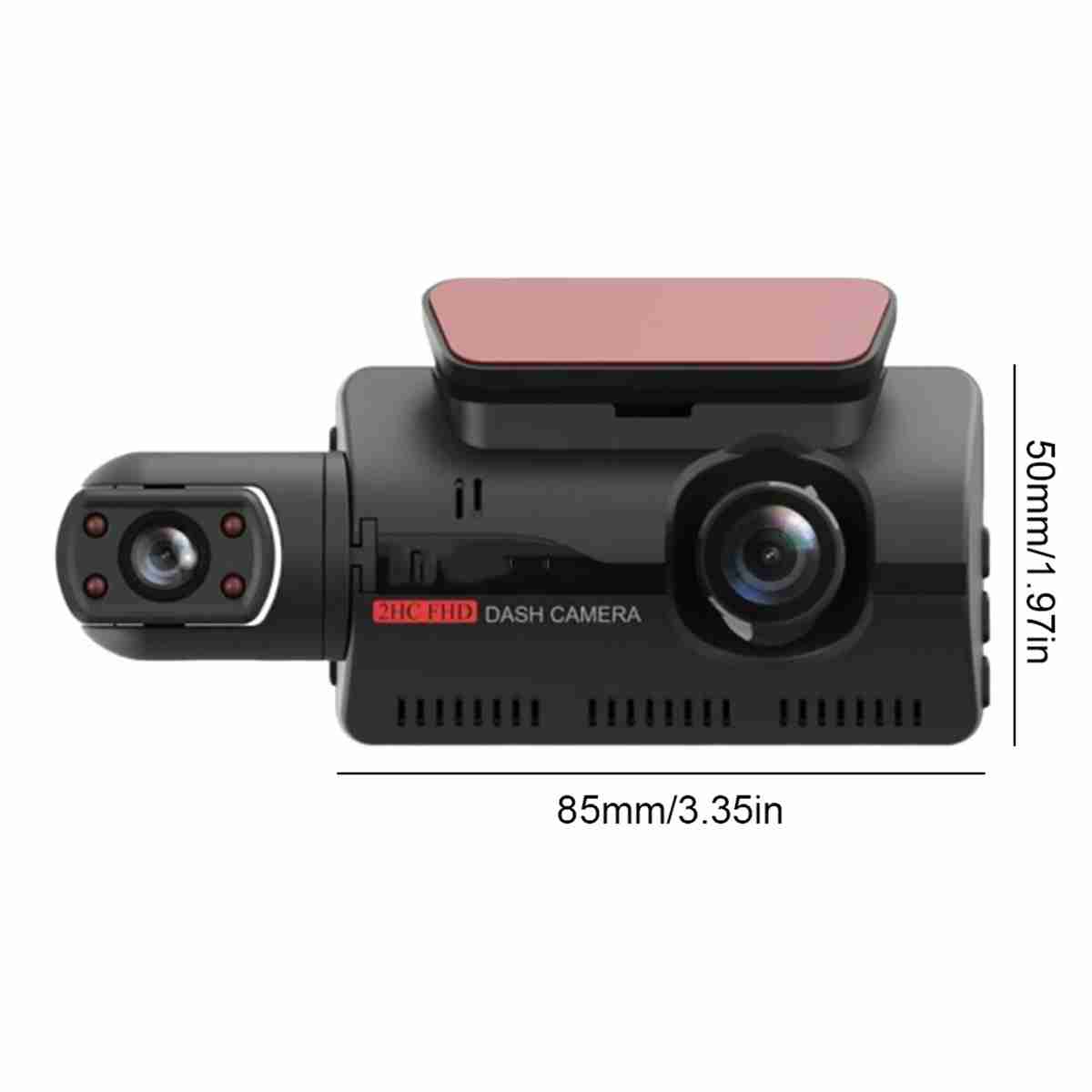 Cámara de salpicadero DVR DashCam Almalux® con doble lente para coche -  grabadora de vídeo -  visión nocturna -  sensor G -  grabación en bucle -  1080 pulgadas -  IPS -  caja negra