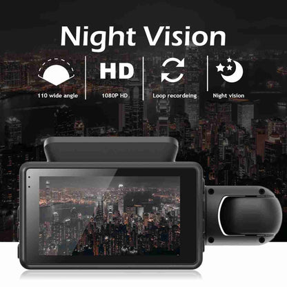 Cámara de salpicadero DVR DashCam Almalux® con doble lente para coche -  grabadora de vídeo -  visión nocturna -  sensor G -  grabación en bucle -  1080 pulgadas -  IPS -  caja negra