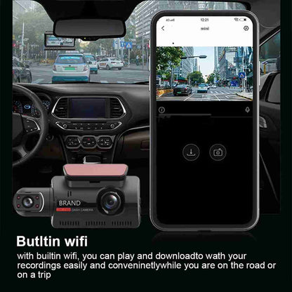 Cámara de salpicadero DVR DashCam Almalux® con doble lente para coche -  grabadora de vídeo -  visión nocturna -  sensor G -  grabación en bucle -  1080 pulgadas -  IPS -  caja negra