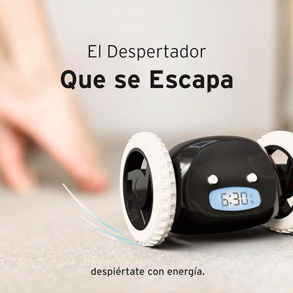 Reloj Despertador Fugitivo Almalux® con Ruedas | Despertador que Corre y se Esconde | Alarma Fuerte para Dormilones